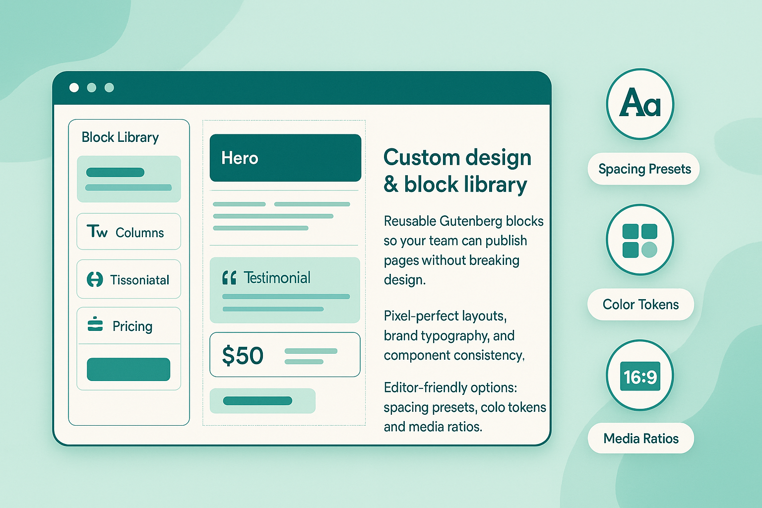 Custom design & block library